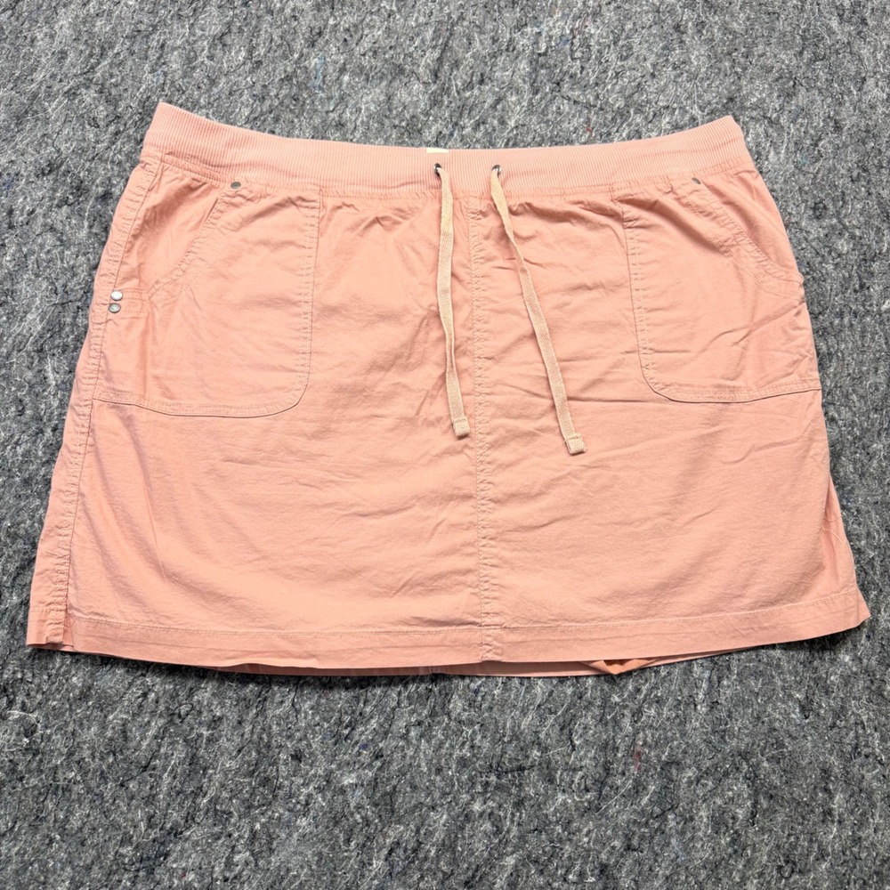 Dash Womens 2X Pink Cotton Blend Drawstring Elastic Waist Casual Skort Pockets
